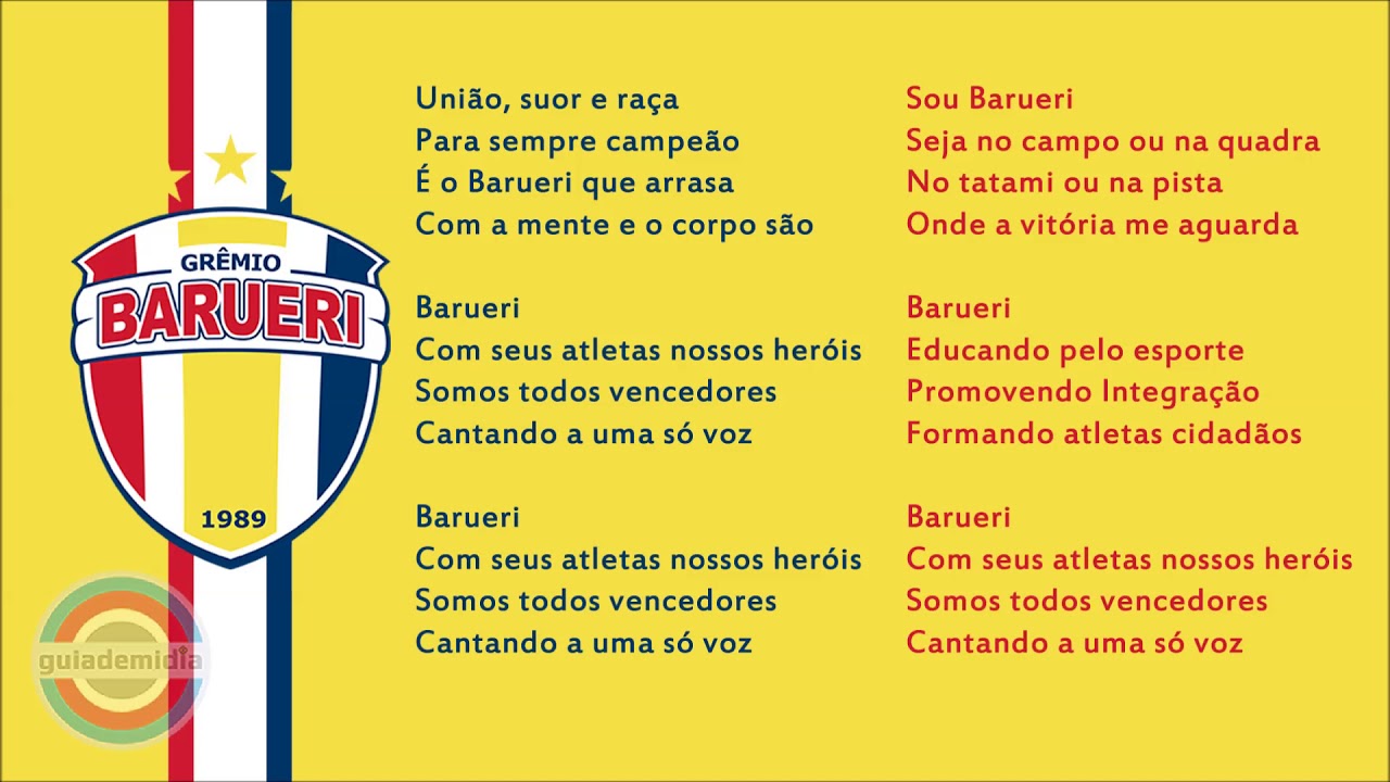 Hino do Grêmio Barueri ( SP ) Versão Original YouTube Hino do Grêmio Barueri ( SP ) Versão Original YouTube