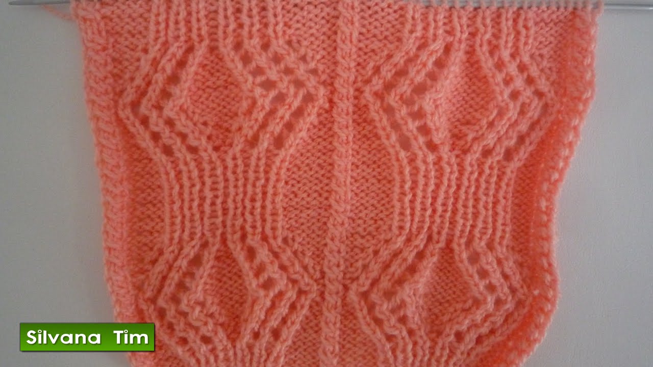Tutorial de tejido con dos agujas. Preciosa Puntada ROMBOS CALADOS / PUNTO CALADO knitting # 379