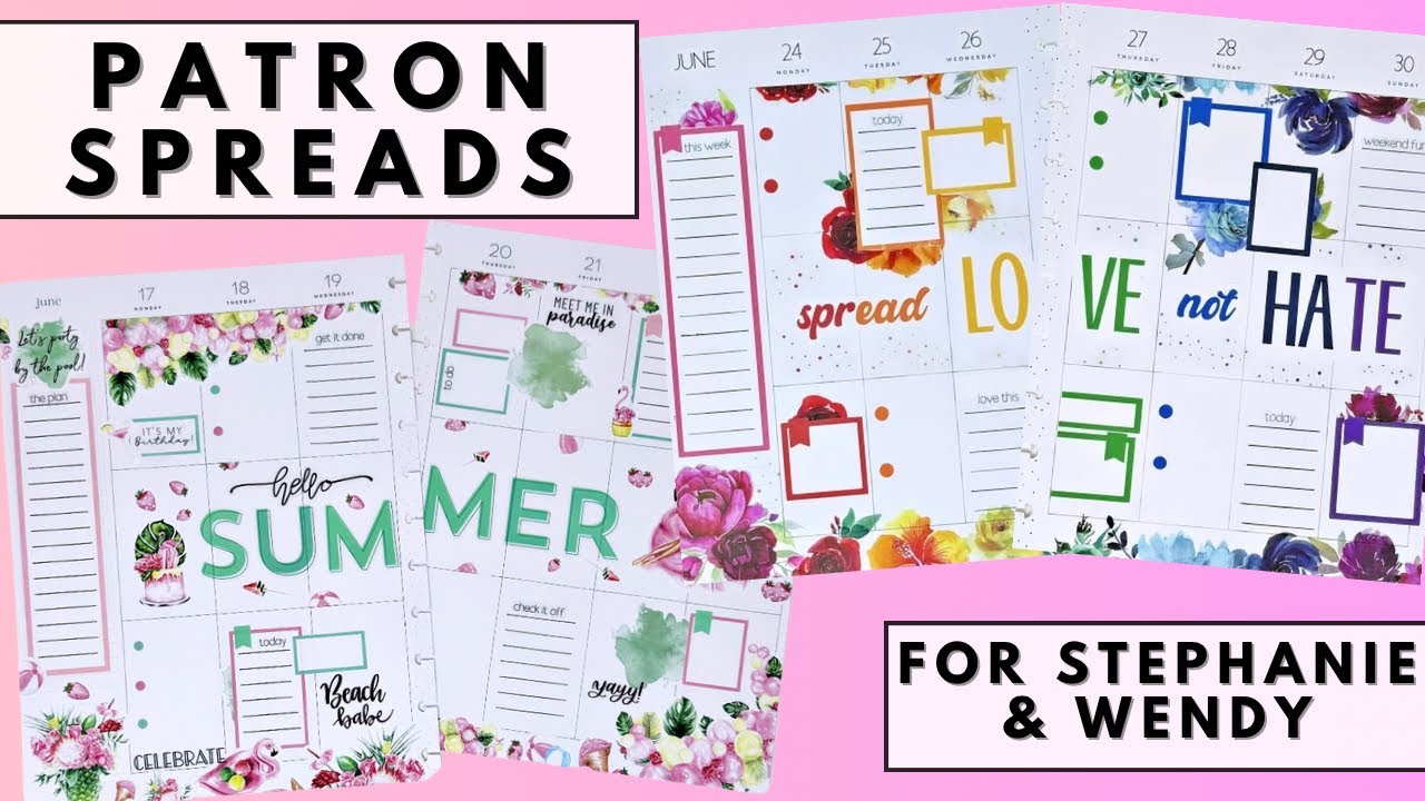 PLAN WITH ME | PATRON SPREADS FOR STEPHANIE & WENDY | THE HAPPY PLANNER
