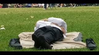 Candid Sweaty Business Man Socks In The Park