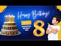 Happy 8th Birthday Music 10 Minutes Party Background Video 
