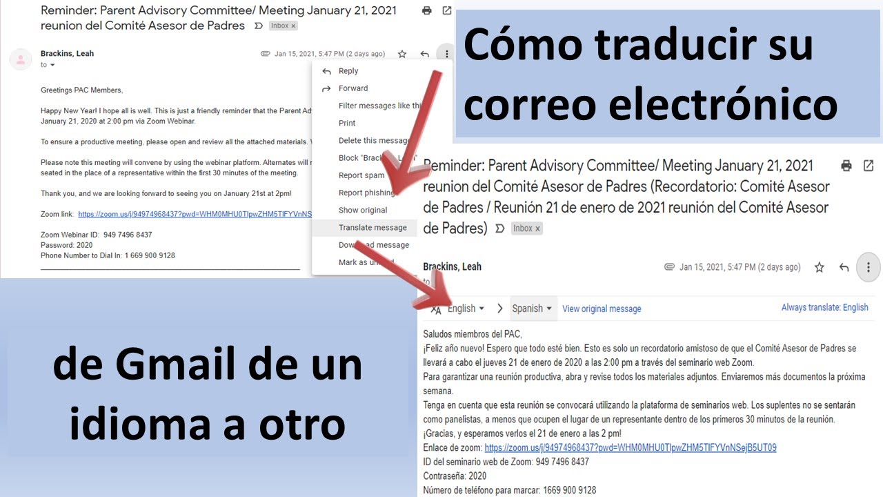 Cómo traducir un correo electrónico de Gmail del inglés al español 