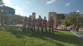 E2 Corps of Cadets Seniors at Reveille's Gravesite 2020 Texas AM Commanding Officer St. Romain
