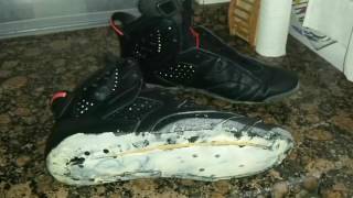 Cambio de suela y restauracion air jordan 6 1991 - YouTube