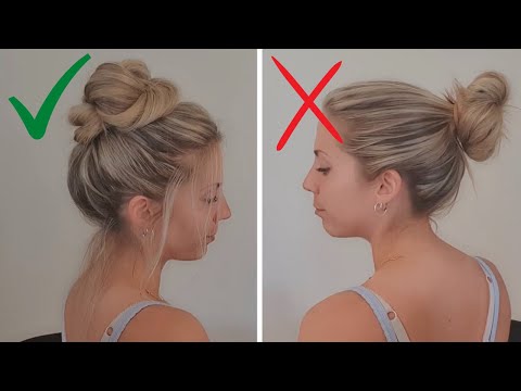 Astuce coiffure avec volume : faire un chignon haut facile et rapide ! DIY chignon cheveux longs !