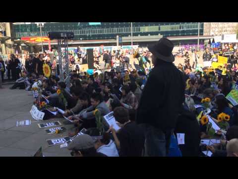 柏林 德國 3月30日 2014年 海外聲援反黑箱服貿