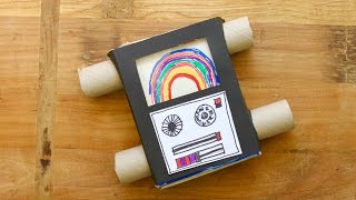 If you want to get your kids off the screens, why not try making own
television out of a pasta or cracker box. they can fill picture strip
with thei...