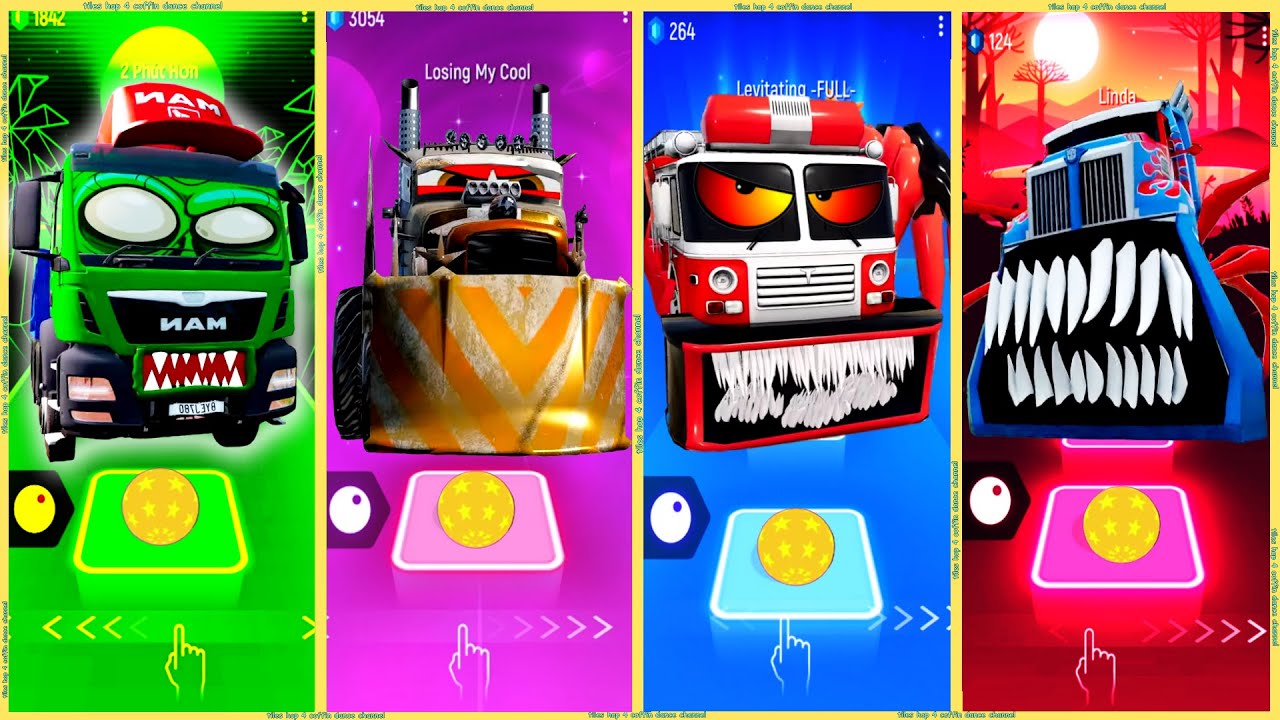 coffin dance - Truck Zombie vs Apocalypse Truck vs Fire Truck Eater vs Monster Truck | Tiles HOP 🚒