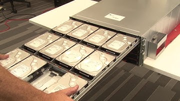 Lenovo ThinkSystem DE Series 4U enclosure removing a drive drawer