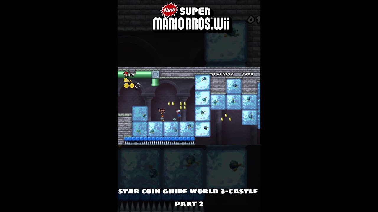 New Super Mario Bros Wii. Star Coins Guide World 3-castle part 2