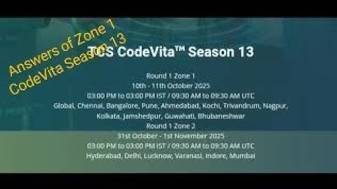 Answers of Zone 1 Round 1 of TCS CodeVita Season 13 #tcscodevita 2025