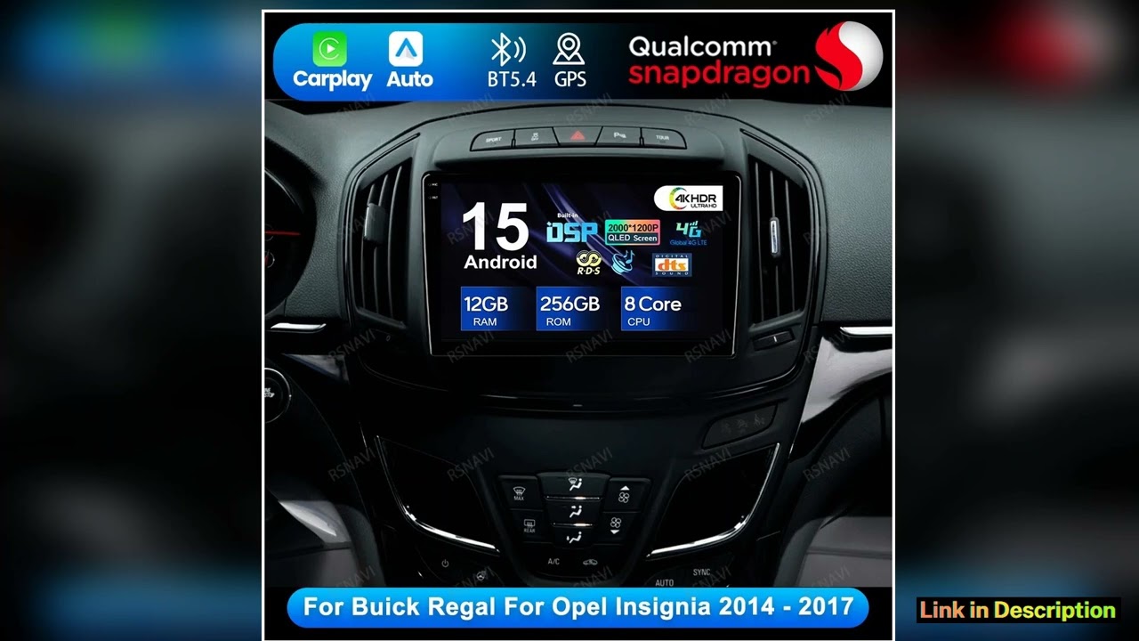 Android 15 For Buick Regal For Opel Insignia 2014 2017 Stereo Wireless Carplay Auto Autoradio 5G WI