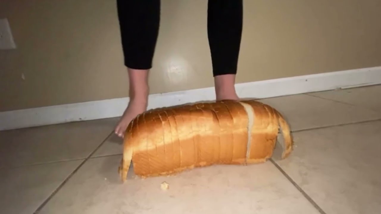 Asmr Foot Crush bread with my bare feet *bread Smash* YouTube