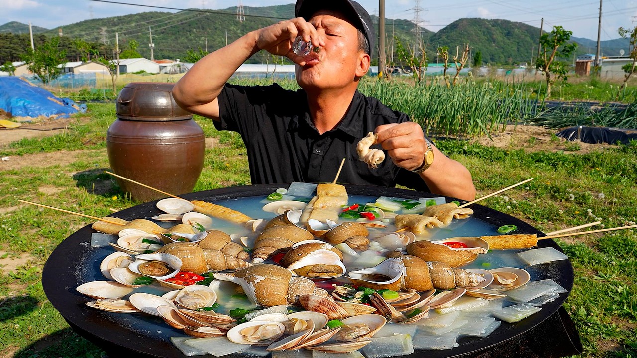 Суп из моллюсков и рогатого тюрбана, идеальный для употребления в одиночку - шоу Mukbang eating show