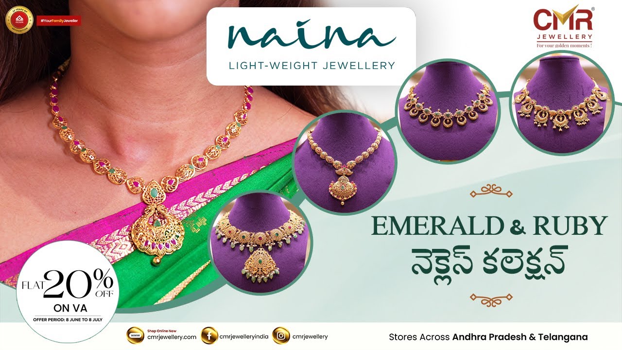 Enhance your traditional outfits with our exquisite emerald and ruby stone necklaces 