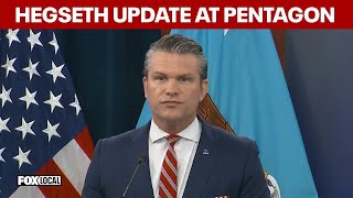 Defense Secretary Pete Hegseth hold press conference at Pentagon
