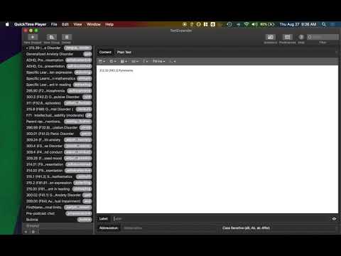 TextExpander for Testing Psychologists: Making and inserting a diagnosis snippet