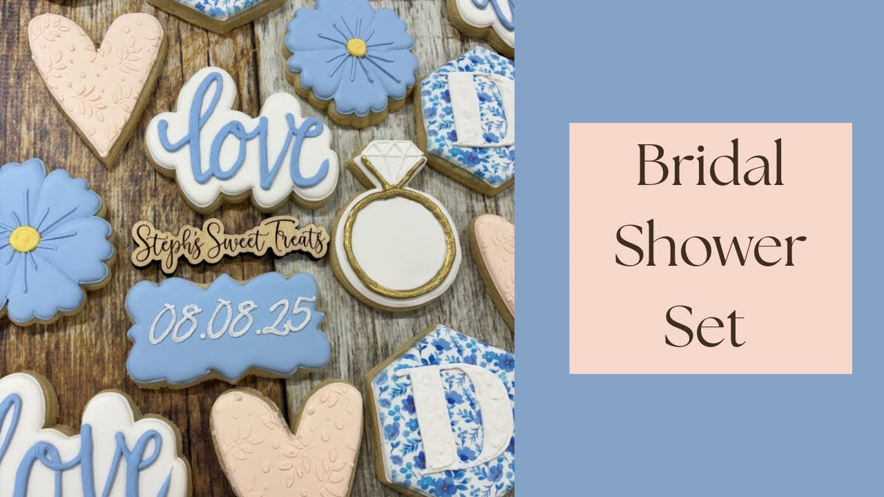 Simple & Elegant Iced Bridal Shower Cookie Set