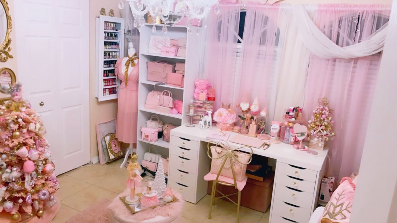 Pink beauty room tour YouTube