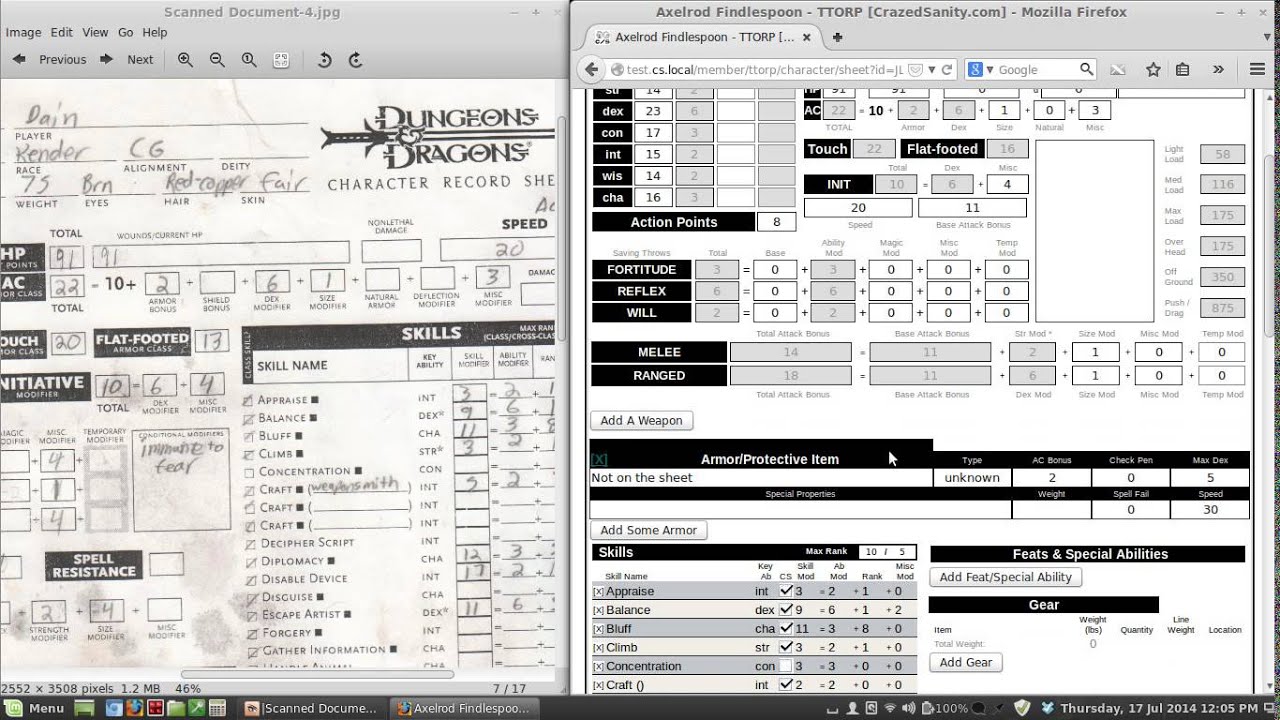 D N D 3 5 E C H A R A C T E R S H E E T Zonealarm Results