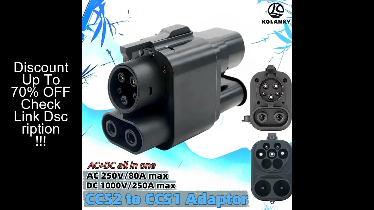 EV Charger Adaptor CCS2 To CCS1 AC+DC Fast Charging Adapter 250A For Eletric Vehicle PHEV Hybrid Car