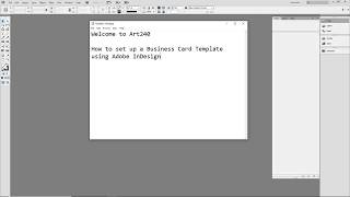 InDesign Basics - Business Card Setup
