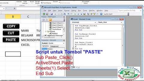TUTORIAL CARA MEMBUAT TOMBOL COPY, CUT, DAN PASTE DENGAN MACRO VBA EXCEL