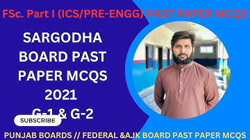 Sargodha Board Mathematics Fsc PartI past paper MCQS 2021 Group 1 &2|| Punjab board|| Federal board
