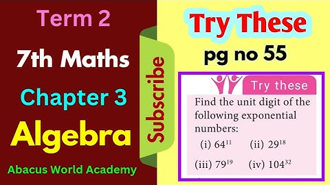 7th std  maths term 2 chapter 3 Algebra Try These pg no 55 #abacusworldacademy