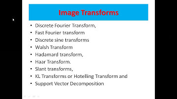 IV ECE I SEM  DIP  NEED FOR IMAGE TRANSFORMS