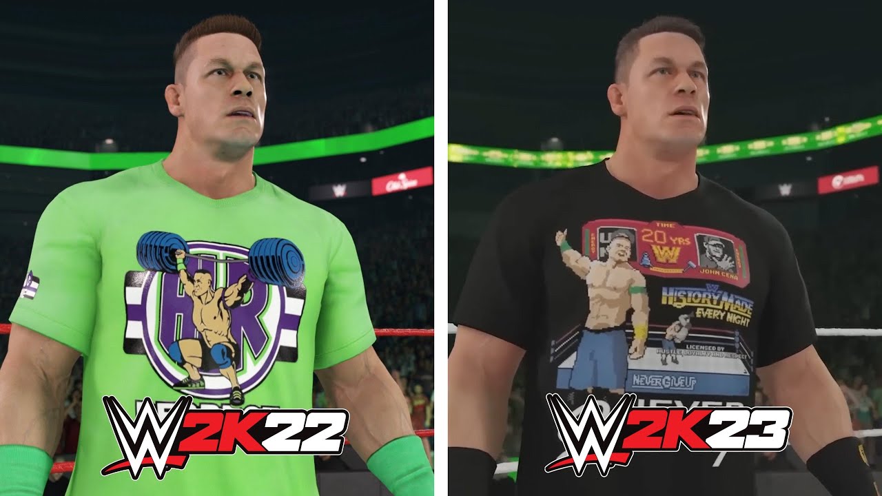 WWE 2K23 vs WWE 2K22 Mods! - Graphic (Entrance) Comparison 