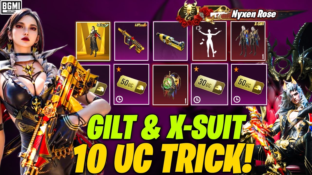 💎 DRAVIOUS X-SUIT SPIN PART - 2 || NYXEN ROSE ULTIMATE GILT SPIN IN BGMI. 🤯