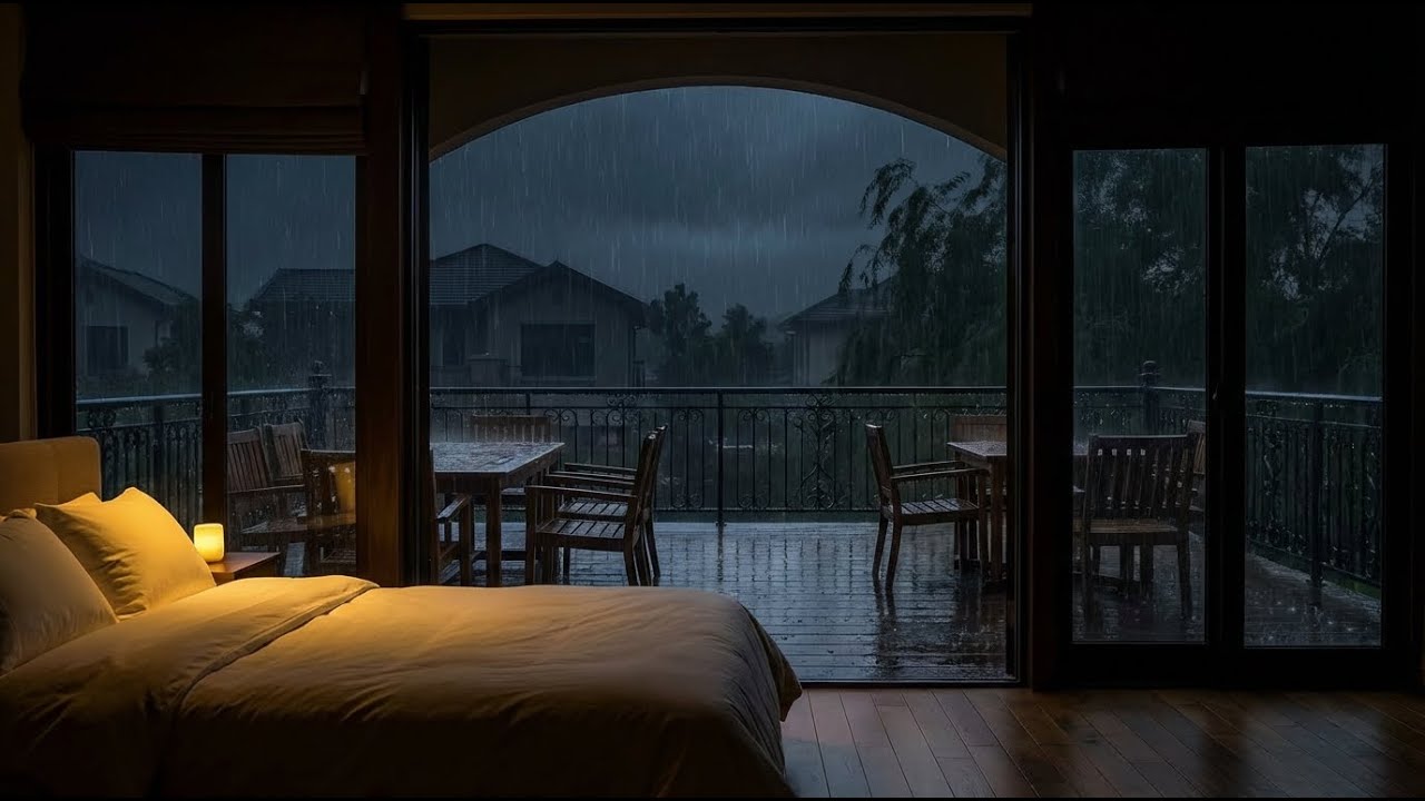 RAINY NIGHT IN NORWAY | Heavy Rain and Wind for Chronic Insomnia | Hujan Norwegia | Tidur Lelap 4K