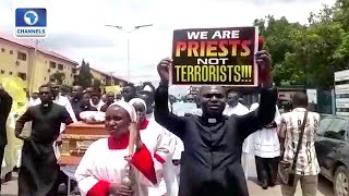 Priest Killed By Bandits Buried As Over 700 Colleagues Protest Rising Insecurity