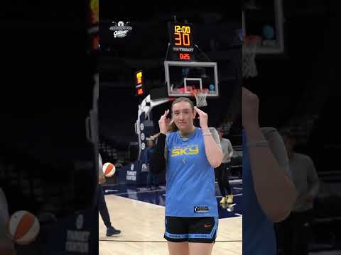 Marina Mabrey hits from half court in warmups