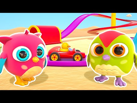 Peck Peck & Hop Hop | Jalur Balap untuk Mobil Mainan | Kartun untuk Anak & Game Mobil untuk Anak