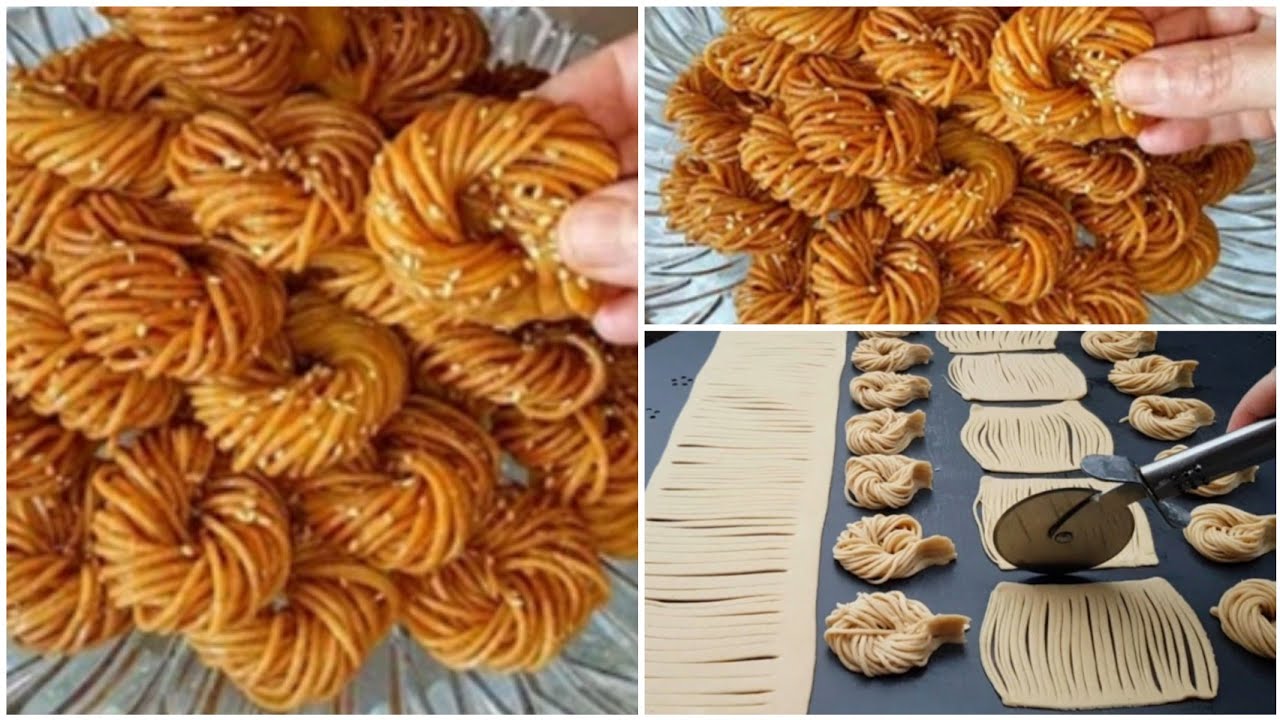 👌بدون ماكينة وجديها باسهل طريقة حلوة بشنيخة بمذاق شباكية فتية مستحيل تنشف من العسل/قريوش