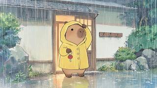 Capybara Rides Home in the Rain for a Warm Cup of Tea