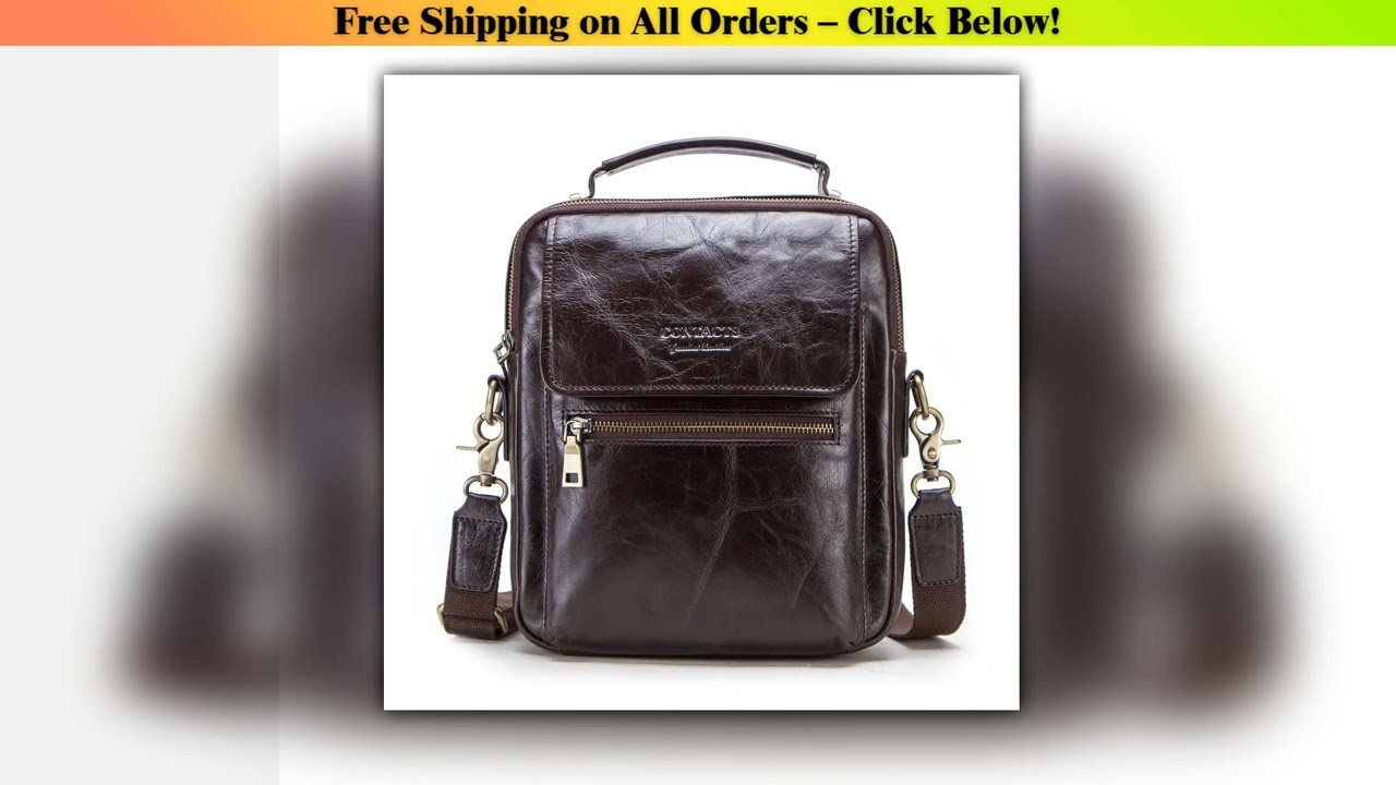 Genuine Leather Sling Shoulder Bags for Men Retro Messenger Bag Crossbody Bags High Quality Men's