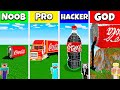 Minecraft Battle: NOOB vs PRO vs HACKER vs GOD: COCA COLA SODA HOUSE BUILD CHALLENGE / Animation