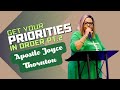 Get Your Priorities In Order Pt. 2 - Apostle Joyce Thornton