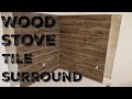 Wood Stove Installation - Tiling the corner surround