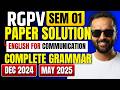 RGPV SEM 01 Paper Solution | English for Communication | Complete Grammar | Pradeep Giri Sir