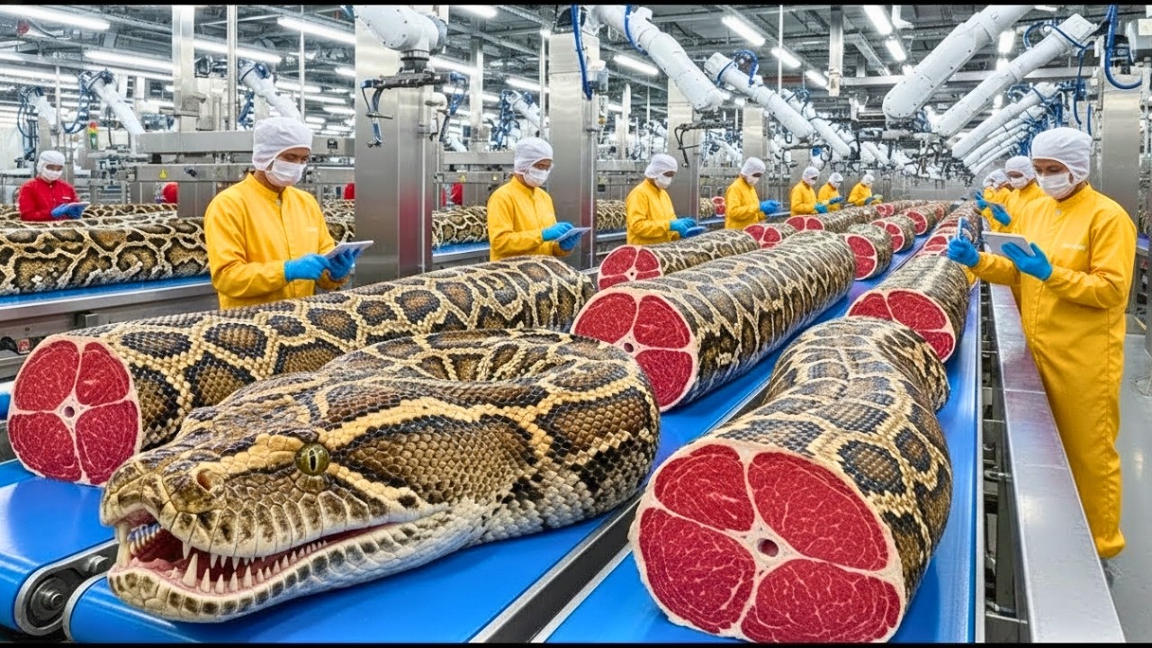 Inside the Modern Python Factory ($100M): The High-Tech Meat & Skin Process