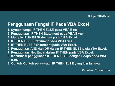 Belajar VBA Excel 11 : Fungsi IF pada VBA Excel. - YouTube