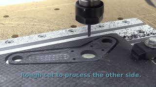 CNC machining a carbon composite lever