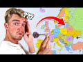Dartpijl Gooien Op Kaart En Overnachten Waar Hij Land **EUROPA**