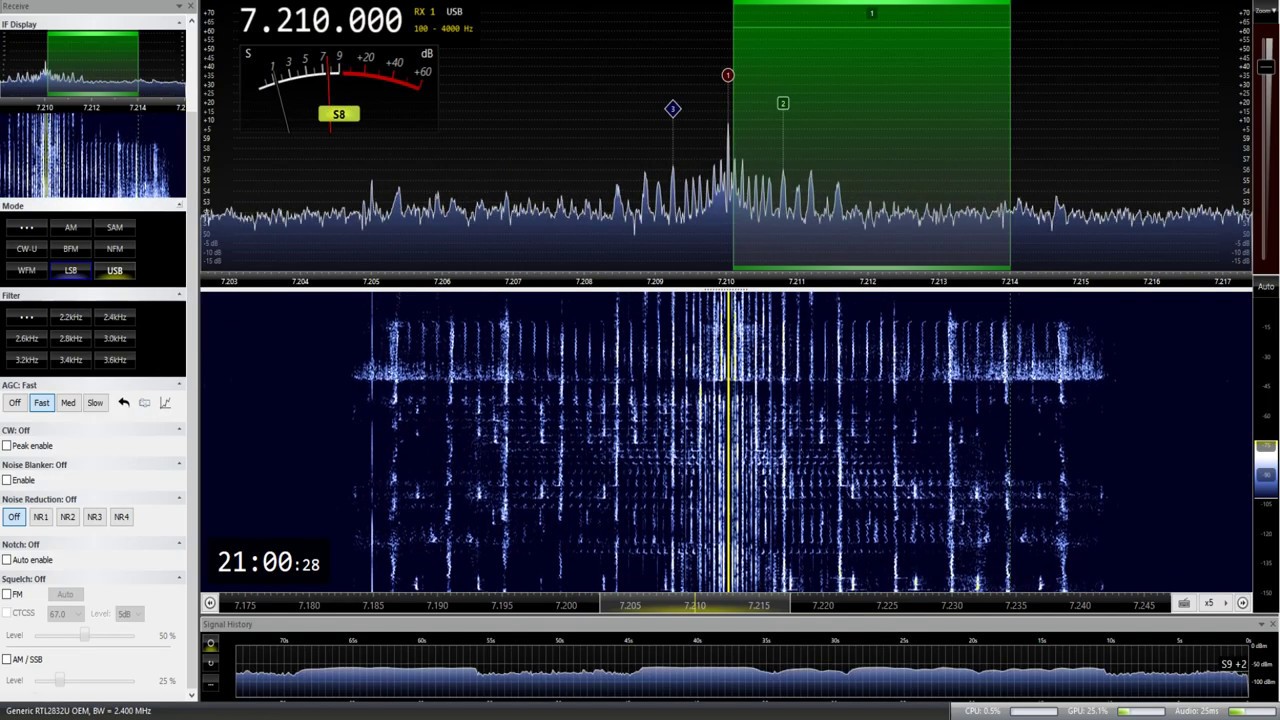 Радио Китая 7.210 на SDR