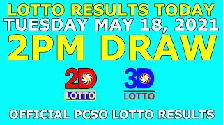 2pm Lotto Result May 18 2021 (Tuesday) PCSO Today