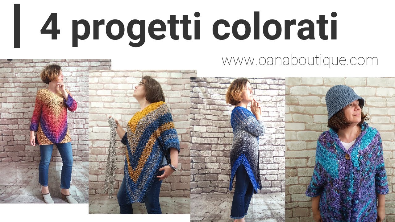 Podcast 4 modelli una sola tecnica e cake colorate #oanaboutique #uncinetto #tunica